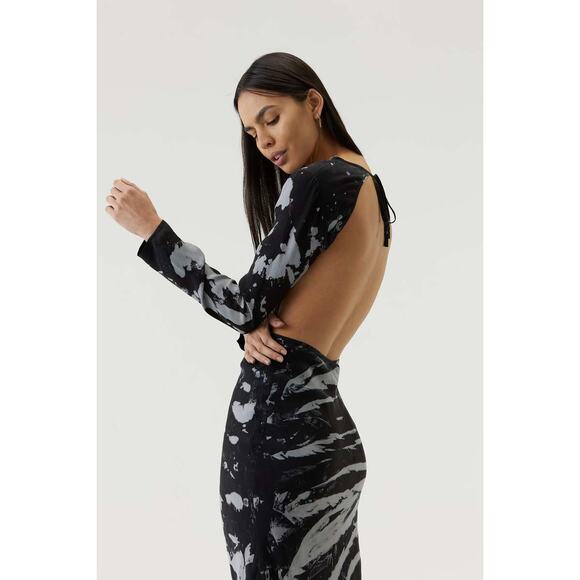 Third Form Twist Through Bias Tie Back Midi Dress - Picture 2 of 13